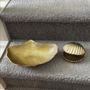 Gold Shell-Shaped Decorative Bowls
